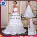 strapless pleated bodice layers skirt royal blue and white wedding dresses